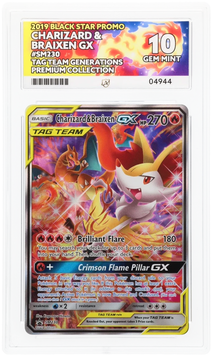 ACE 10 - Charizard & Braixen GX - SM230 - Black Star Promo - Pokemon - TAG TEAM Generations Premium Collection