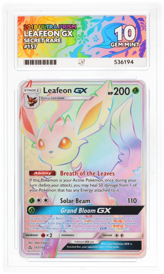 ACE 10 - Leafeon GX - 157/156 - Ultra Prism - Pokemon