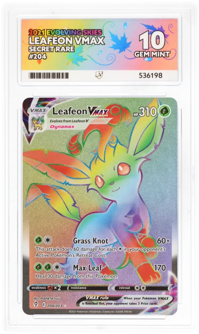 ACE 10   - Leafeon VMAX - 204/203 - Evolving Skies - Pokemon