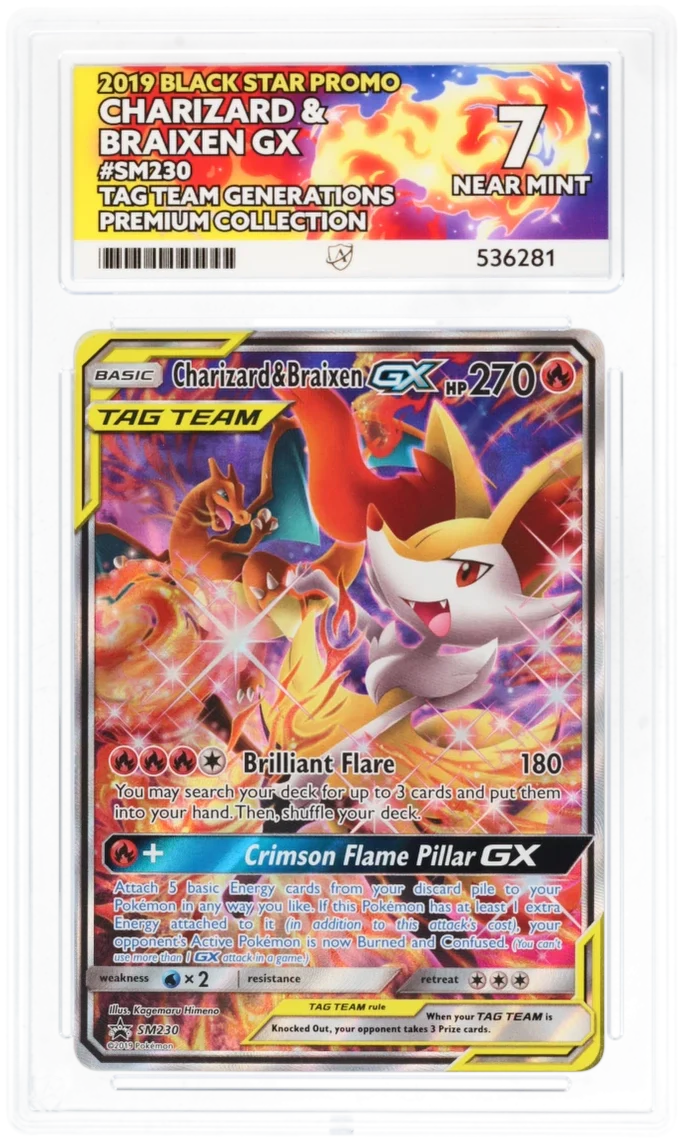 ACE 7 - Charizard & Braixen GX - SM230 - Black Star Promo - Pokemon - TAG TEAM Generations Premium Collection
