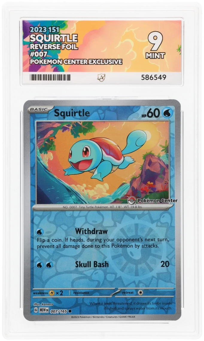 ACE 9   - Squirtle - 007/165 - 151 - Pokemon - Pokemon Center Exclusive