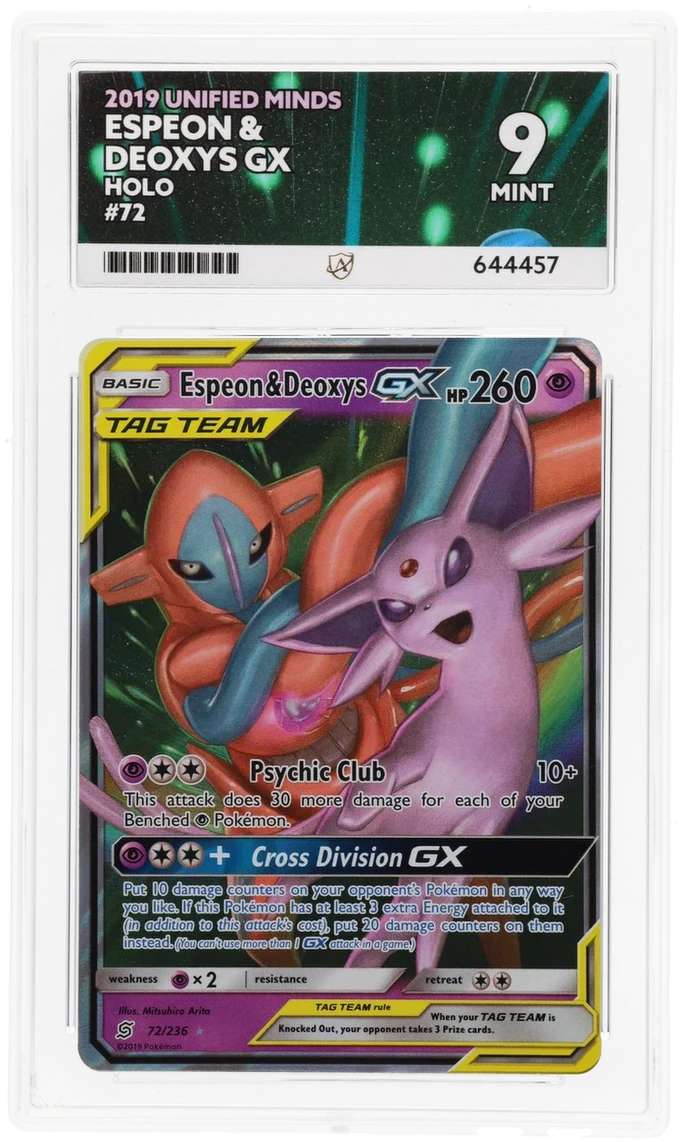 ACE 9   - Espeon & Deoxys GX - 72/236 - Unified Minds - Pokemon