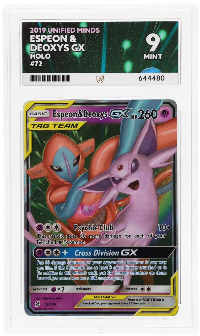 ACE 9   - Espeon & Deoxys GX - 72/236 - Unified Minds - Pokemon