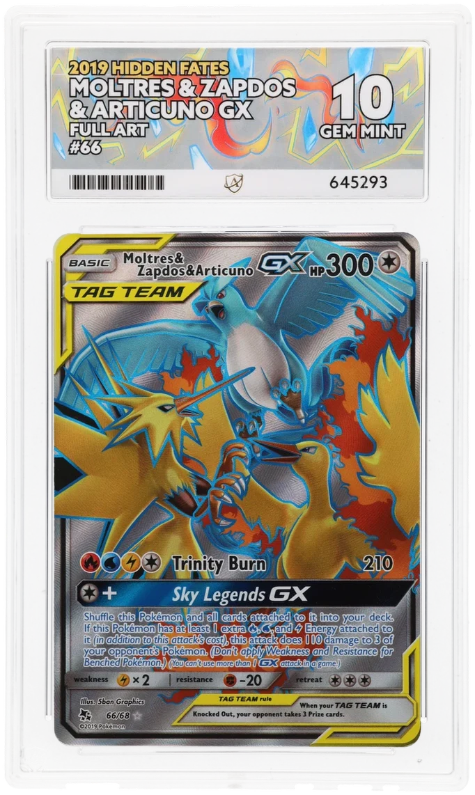 ACE 10 - Moltres & Zapdos & Articuno GX - 66/68 - Hidden Fates - Pokemon