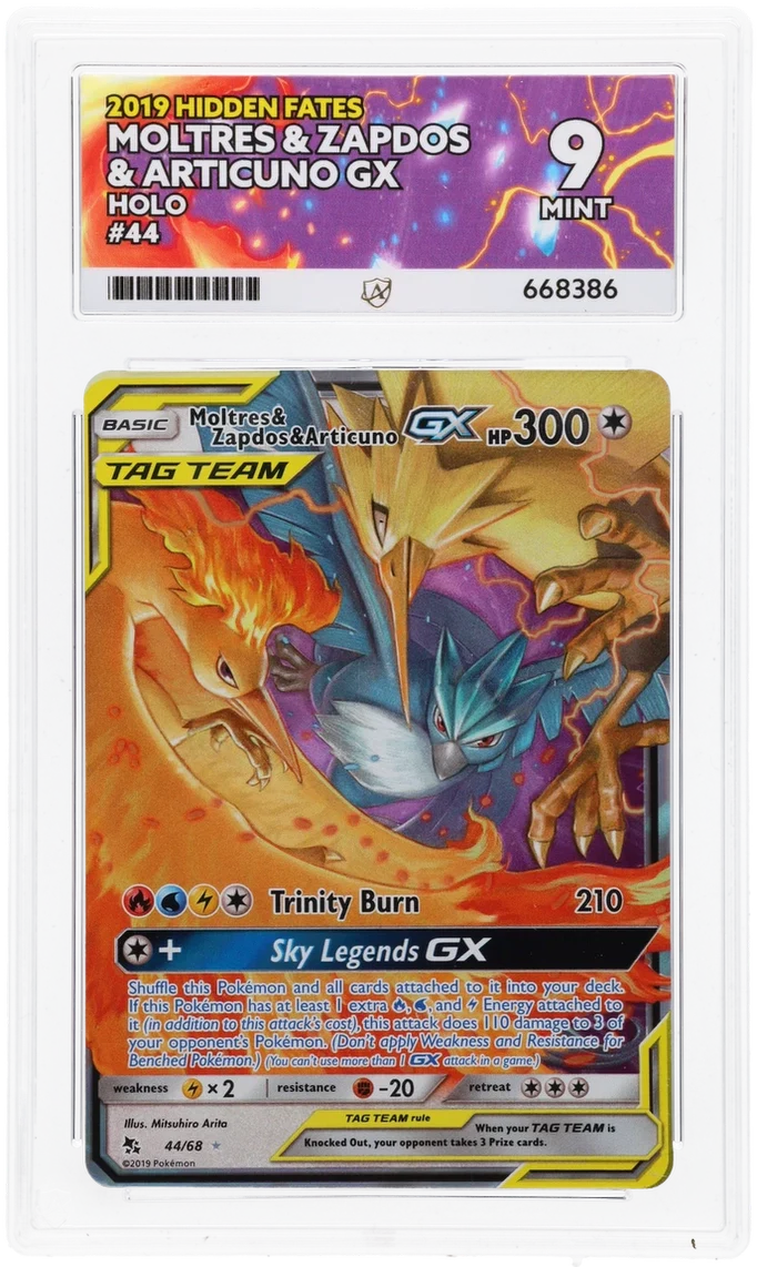 ACE 9   - Moltres & Zapdos & Articuno GX - 44/68 - Hidden Fates - Pokemon