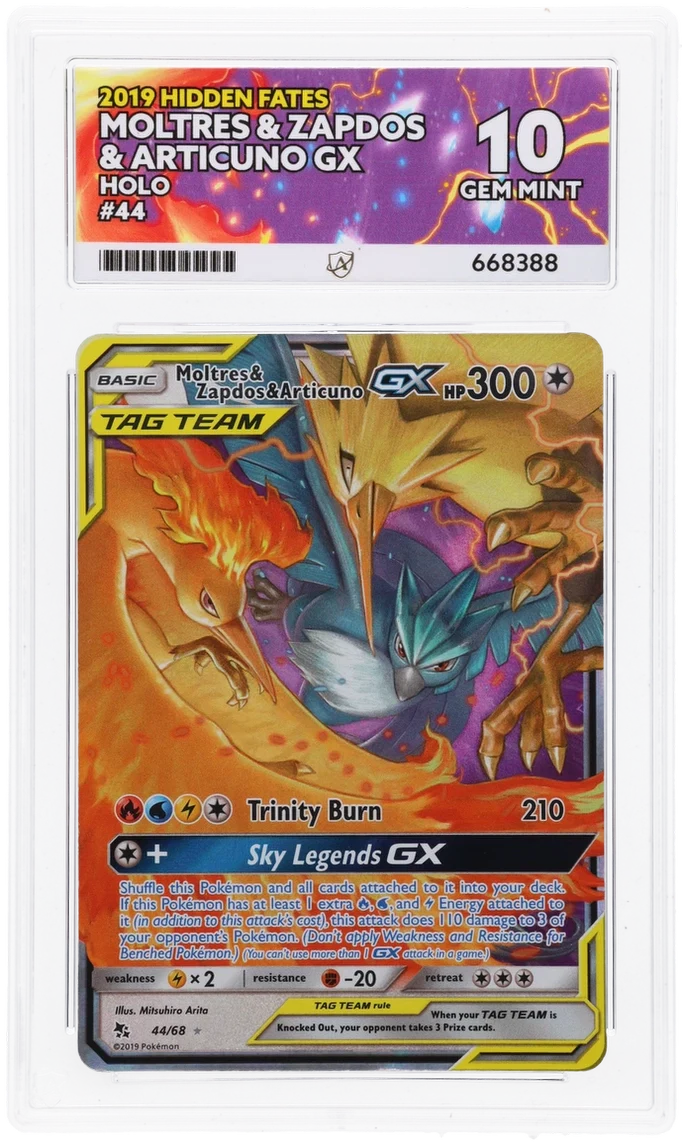 ACE 10   - Moltres & Zapdos & Articuno GX - 44/68 - Hidden Fates - Pokemon