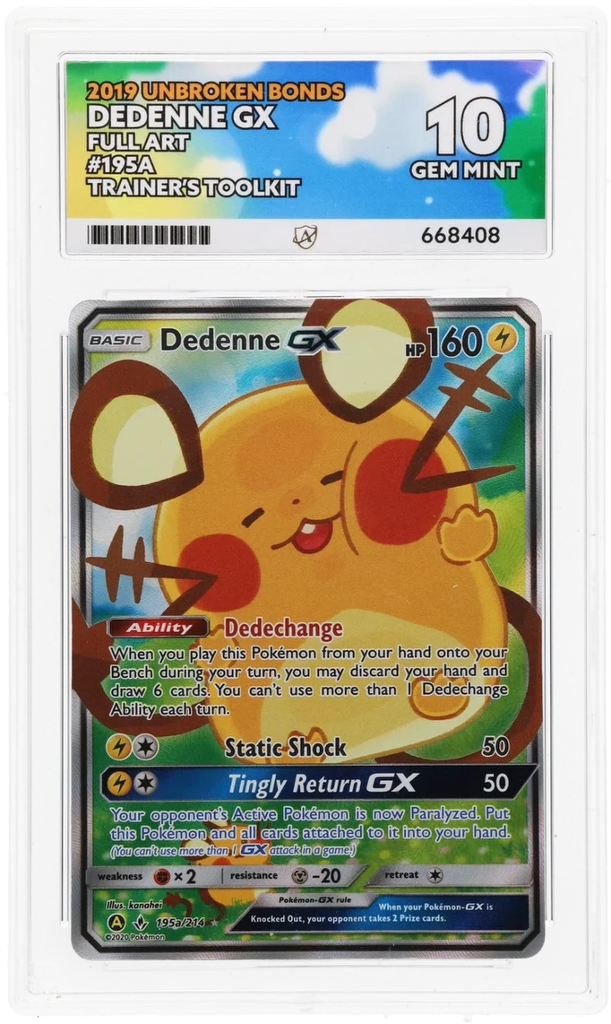 ACE 10   - Dedenne GX - 195a/214 - Unbroken Bonds - Pokemon - Trainer's Toolkit