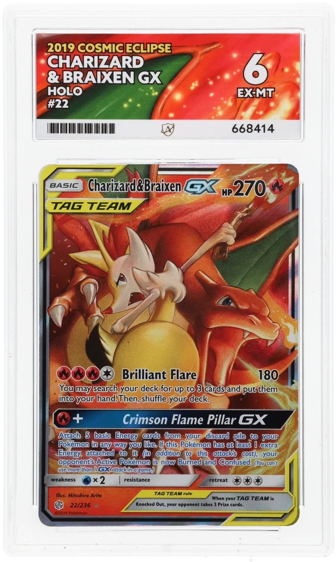 ACE 6 - Charizard & Braixen GX - 22/236 - Cosmic Eclipse - Pokemon