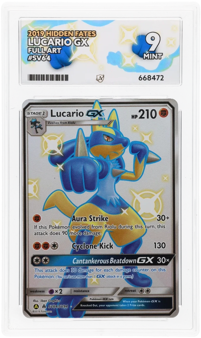 ACE 9   - Lucario GX - SV64/SV94 - Hidden Fates - Pokemon