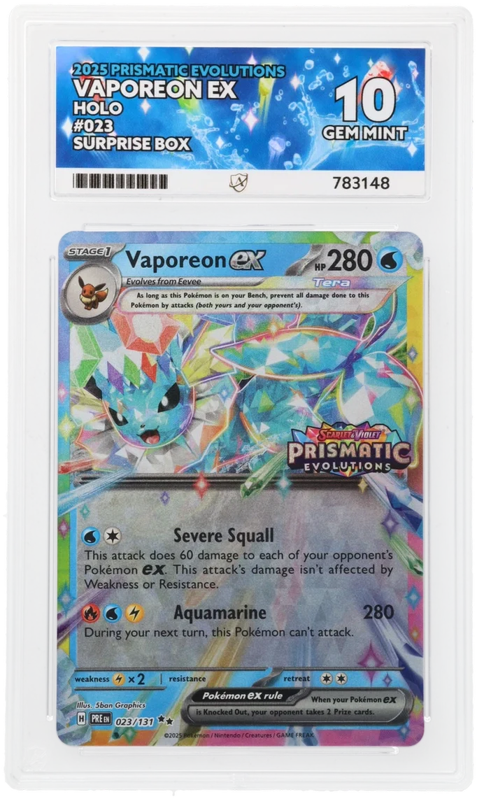 ACE 10   - Vaporeon ex - 023/131 - Prismatic Evolutions - Pokemon - Surprise Box