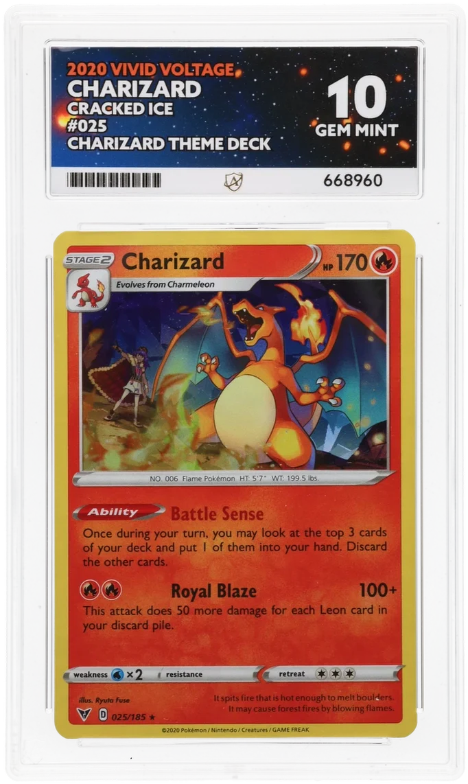 ACE 10 - Charizard Cracked ice Holo- 025/185 - Vivid Voltage - Pokemon