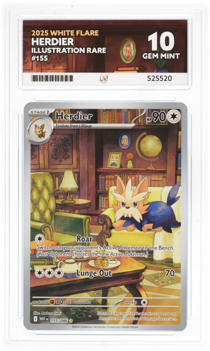 ACE 10 - Herdier - 155/086 - White Flare - Pokemon