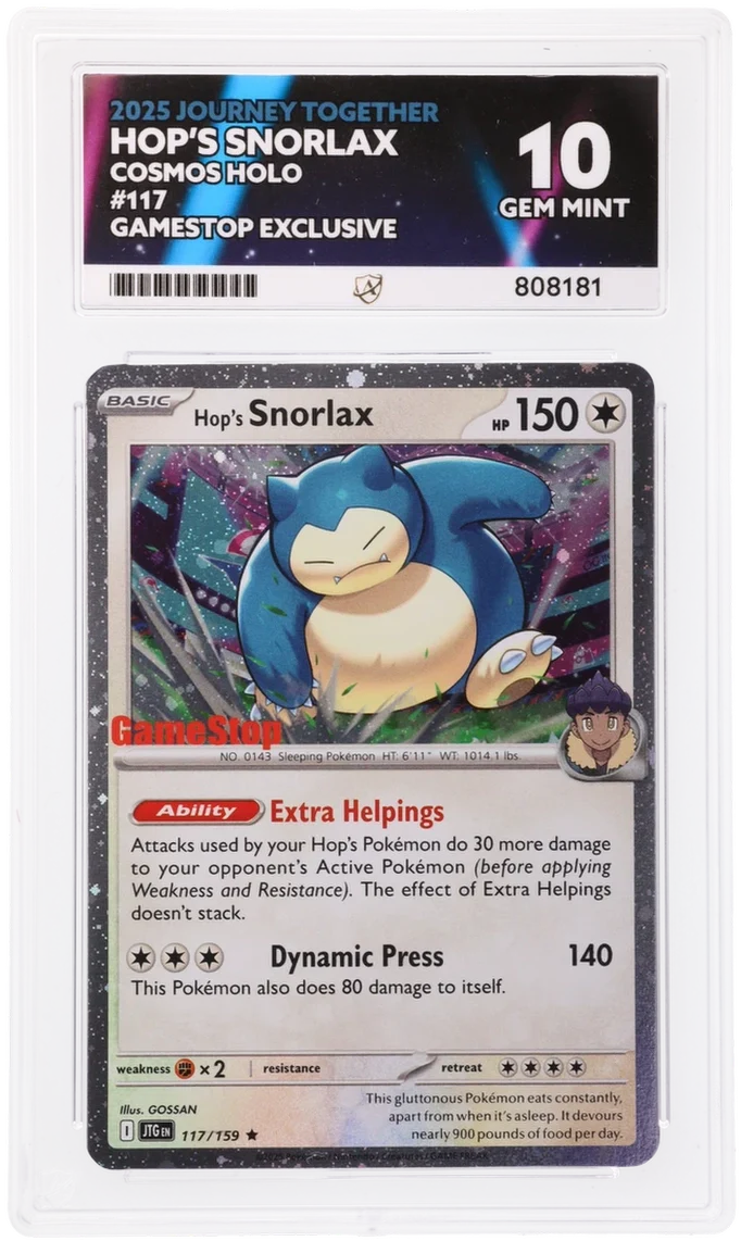 ACE 10 - Hop's Snorlax - 117/159 - Journey Together - GameStop Exclusive - Pokemon