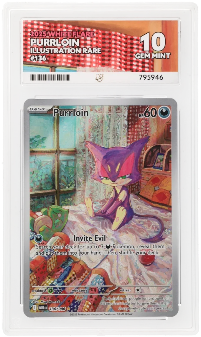 ACE 10 - Purrloin - 136/086 - White Flare - Pokemon