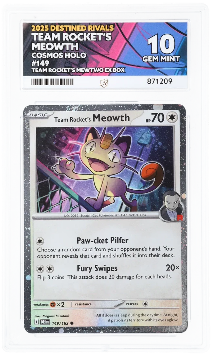 ACE 10 - Team Rocket's Meowth - 149/182 - Destined Rivals - Team Rocket's Mewtwo ex Box - Pokemon