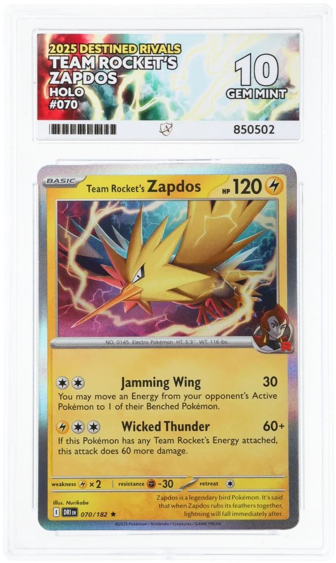 ACE 10 - Team Rocket's Zapdos - 070/182 - Destined Rivals - Pokemon