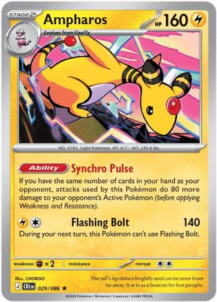Ampharos - 029/086 29 - ME04 Chaos Rising Reverse Holofoil