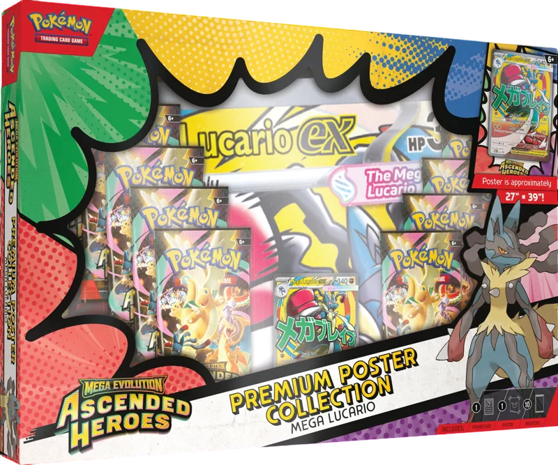 Ascended Heroes Premium Poster Collection Mega Lucario EX