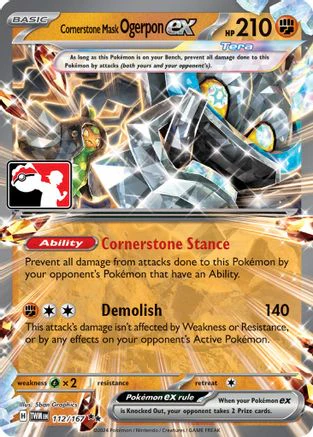Cornerstone Mask Ogerpon ex 112 - Prize Pack Series Cards Holofoil
