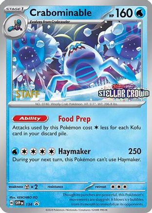 Crabominable - SVP134 [Staff] 134 - SV Scarlet & Violet Promo Cards Reverse Holofoil