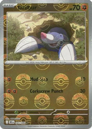 Drilbur - 048/086 (Poke Ball Pattern) 48 - SV Black Bolt Holofoil