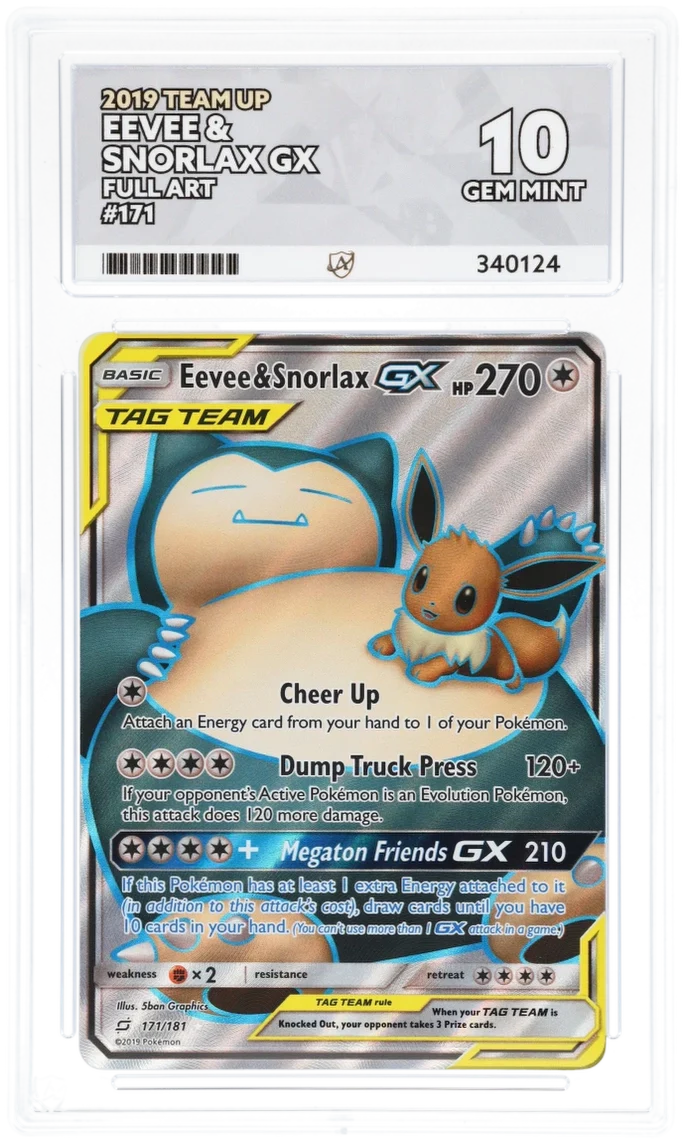 Eevee & Snorlax GX Full Art 171 - Ace 10 - Team Up