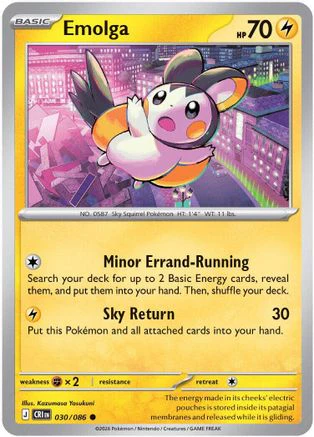 Emolga 30 - ME04 Chaos Rising Reverse Holofoil