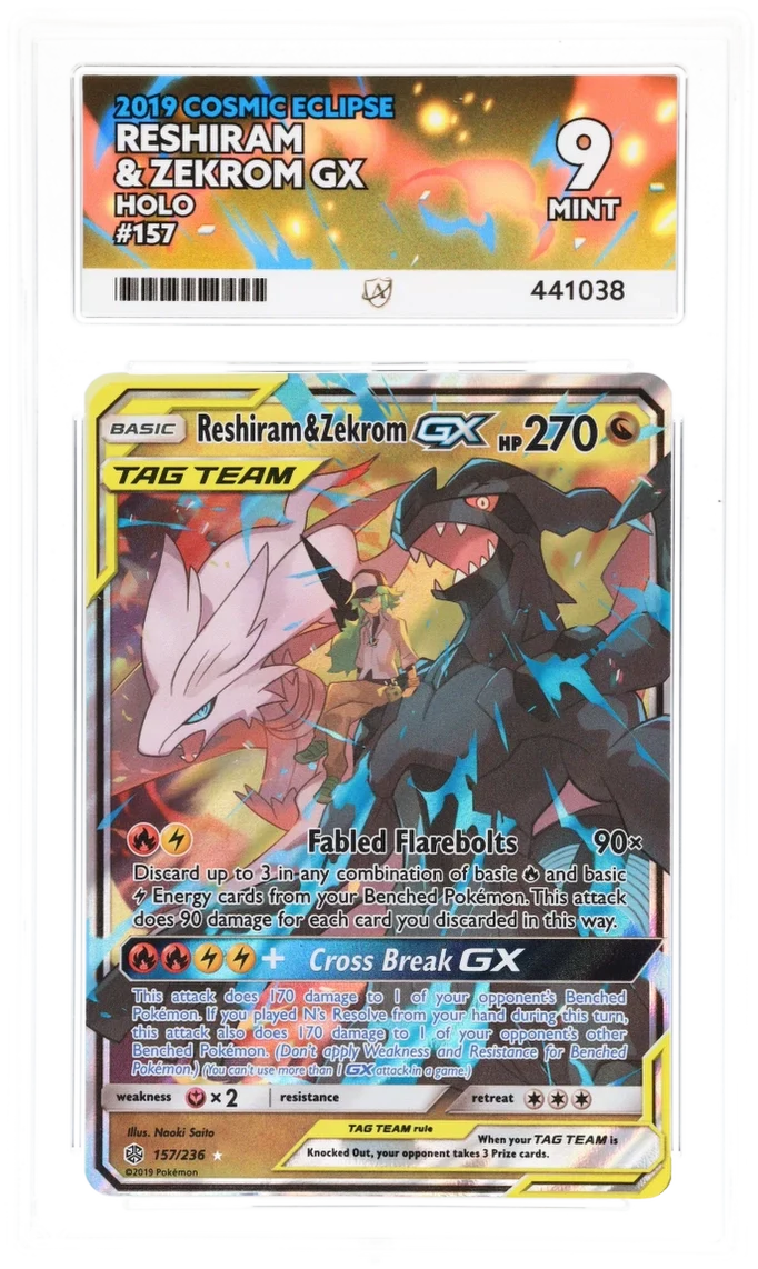 Reshiram & Zekrom GX Holo 157 - Ace 9 - Cosmic Eclipse