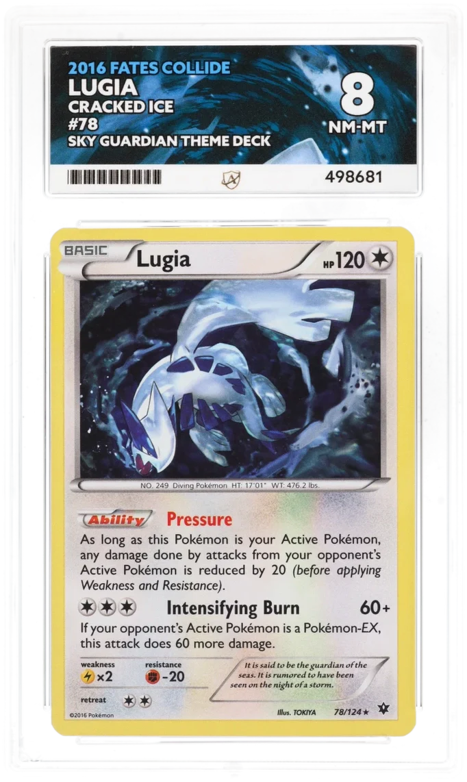 Lugia Cracked Ice 78/124 - Ace 8 - 2016 Fates Collide