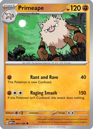 Primeape 57 - SV Scarlet and Violet 151 Reverse Holofoil