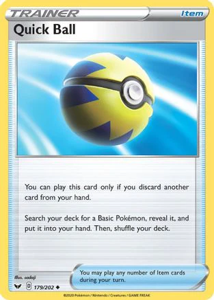 Quick Ball 179/202 - Sword & Shield Reverse Holofoil