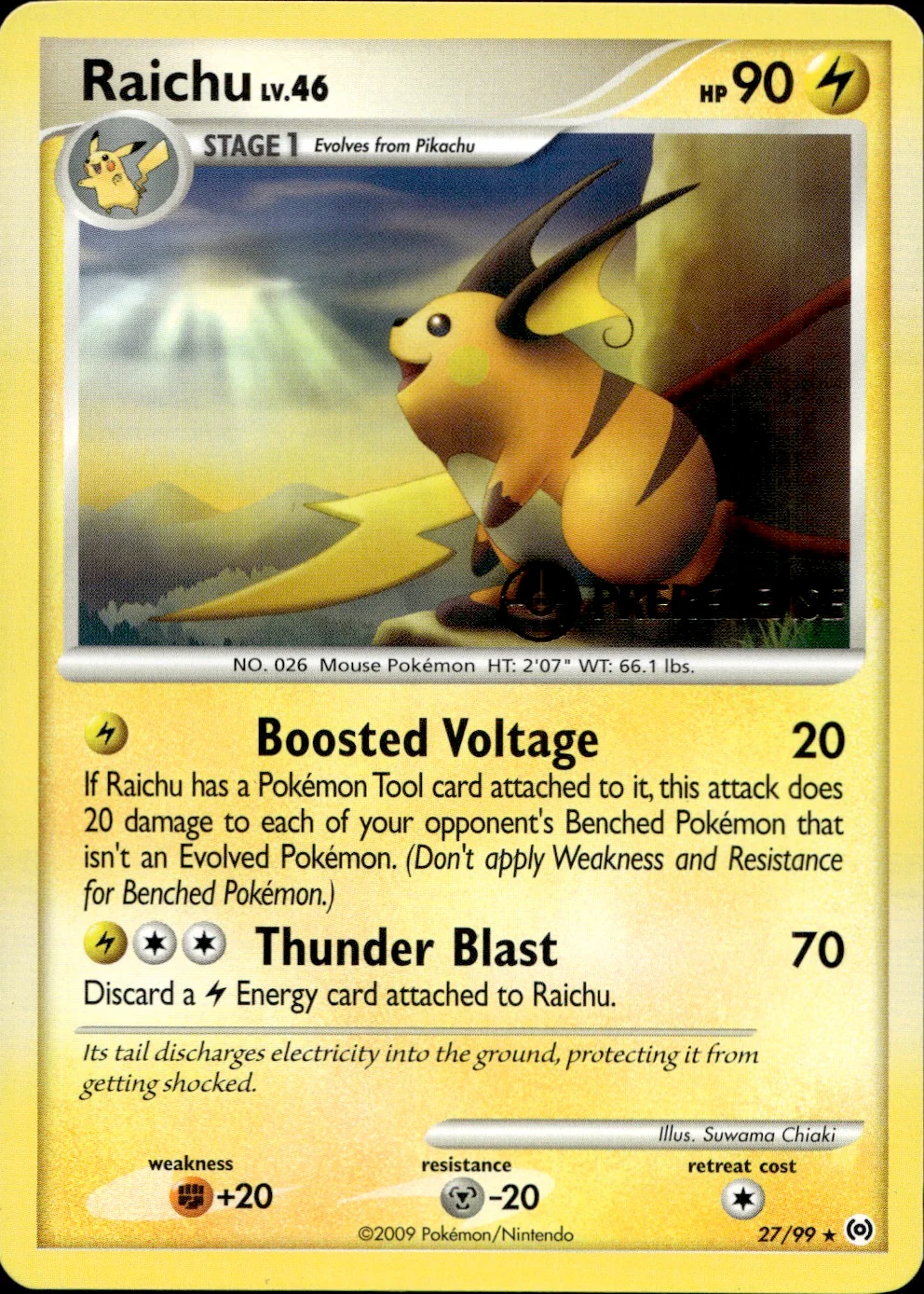 Raichu - 27/99 (Prerelease) 27 - Nintendo Promos - Image 3