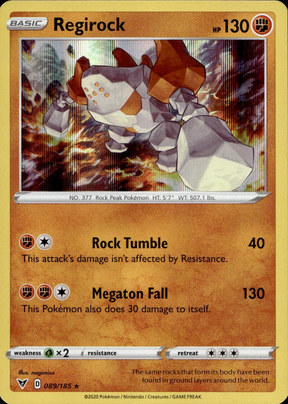 Regirock 89/185 - Vivid Voltage Holofoil - Image 2