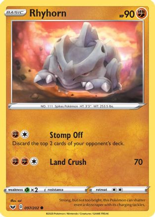 Rhyhorn 97/202 - Sword & Shield