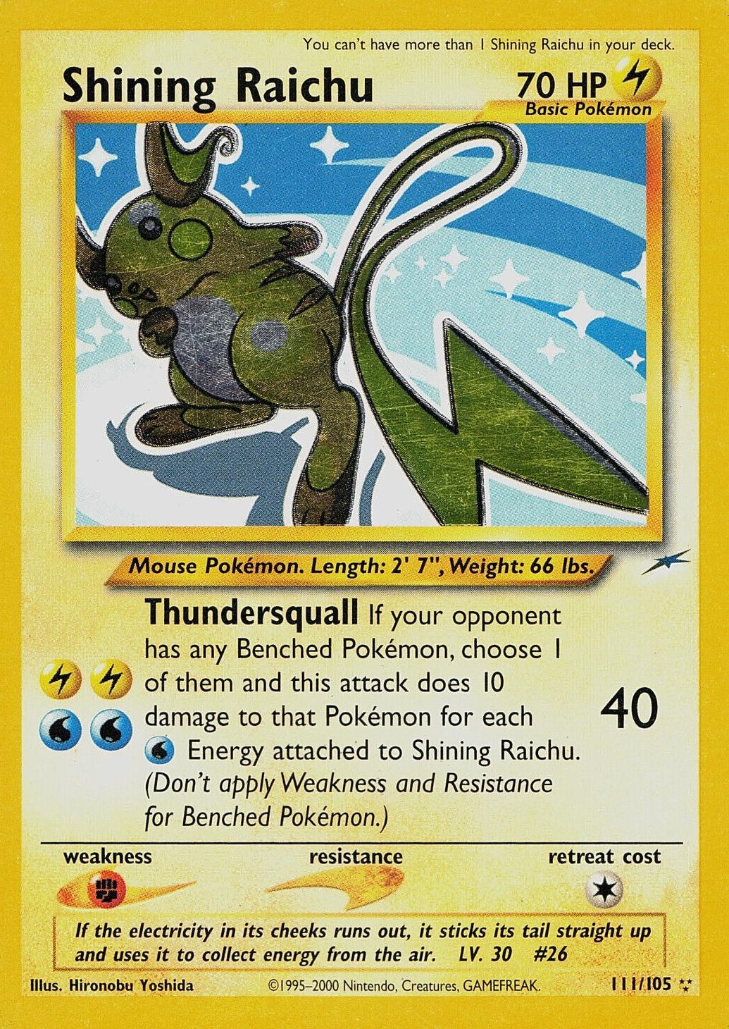 Shining Raichu 111/105 - Neo Destiny 1st Edition Holofoil