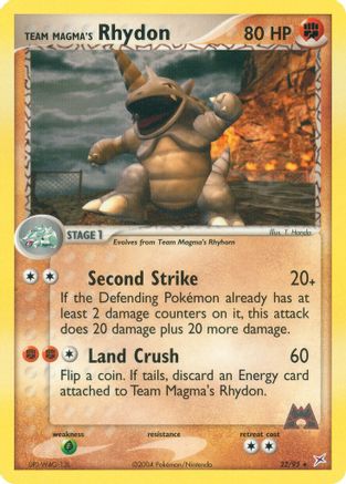 Team Magma's Rhydon 22/95 - Team Magma vs Team Aqua Reverse Holofoil