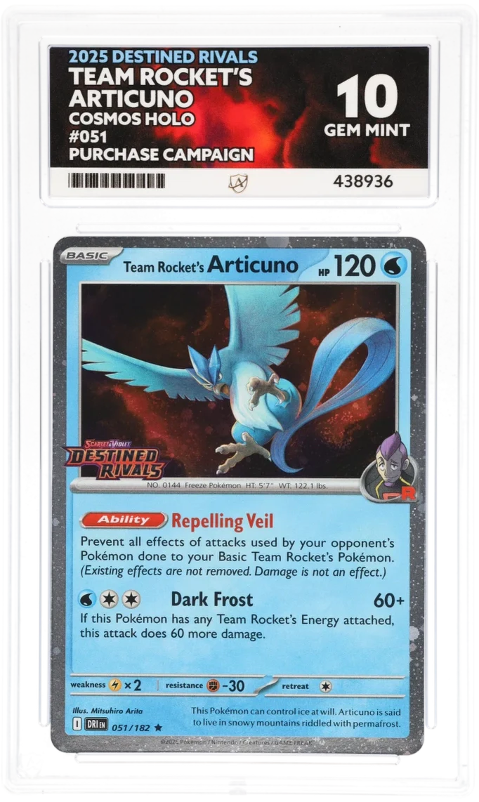 Team Rocket's Articuno Holo 051 - Ace 10 - Purchase Campaign