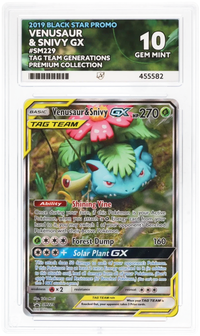 ACE 10 - Venusaur & Snivy GX - SM229 - Black Star Promo