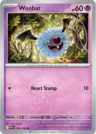 Woobat 36 - SV White Flare Reverse Holofoil
