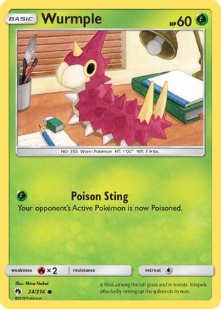 Wurmple (24) 24/214 - SM Lost Thunder Reverse Holofoil