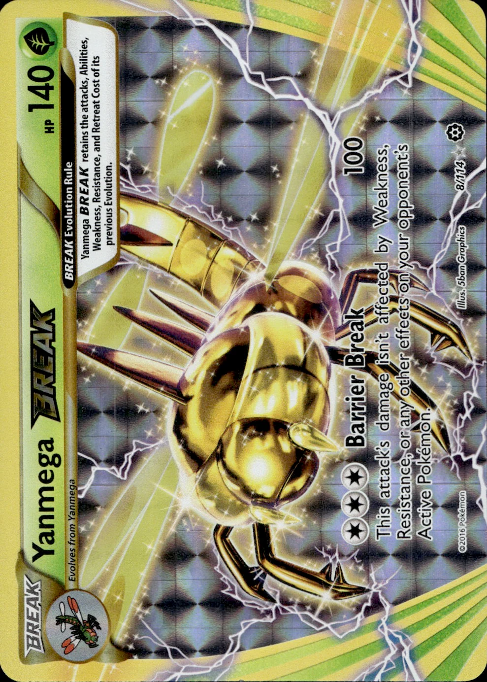 Yanmega BREAK 8/114 - Steam Siege Holofoil - Image 5