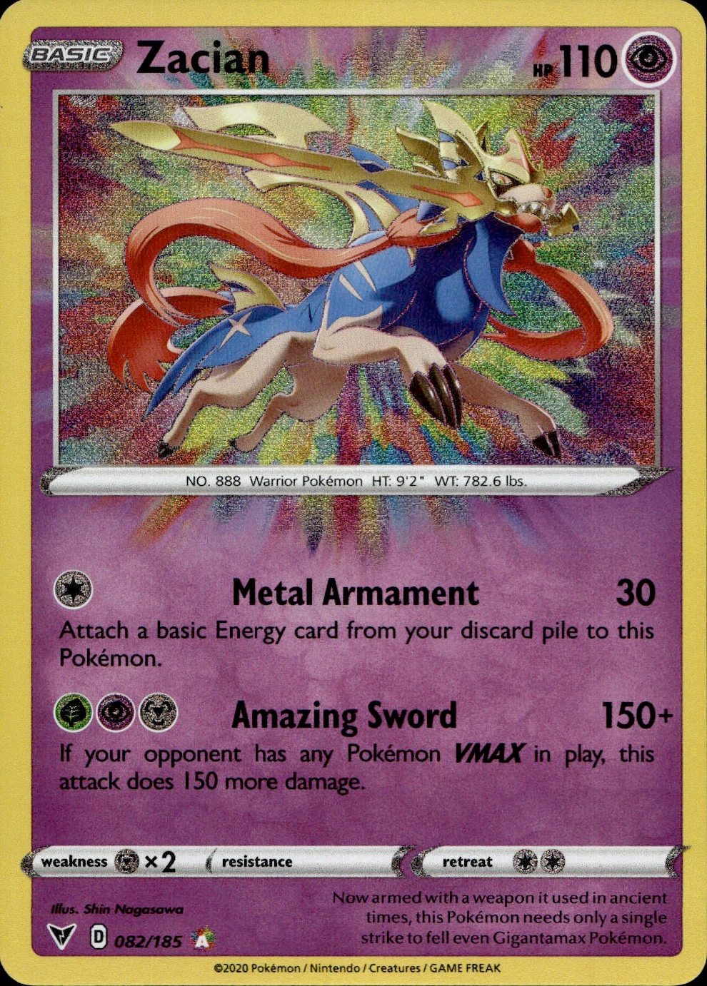 Zacian 82/185 - Vivid Voltage Holofoil - Image 7