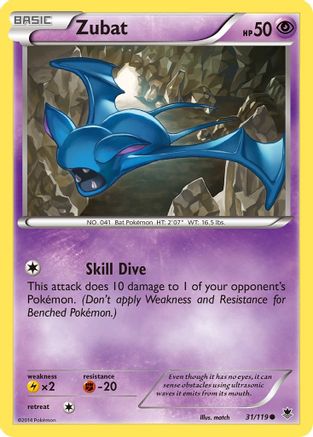 Zubat 31/119 - XY Phantom Forces Reverse Holofoil