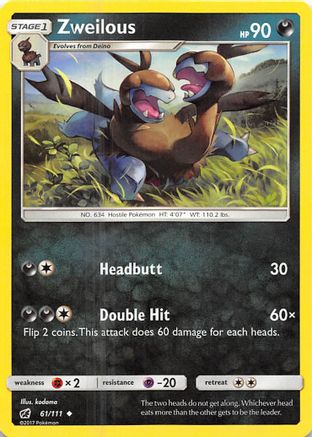 Zweilous 61/111 - SM  Crimson Invasion Reverse Holofoil